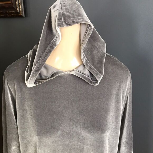 Influence gray velour stretch hoodie, S/M - Picture 2 of 5